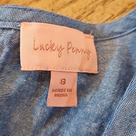 Blue Ruffle Dress Size 8 - Picture 3 of 10